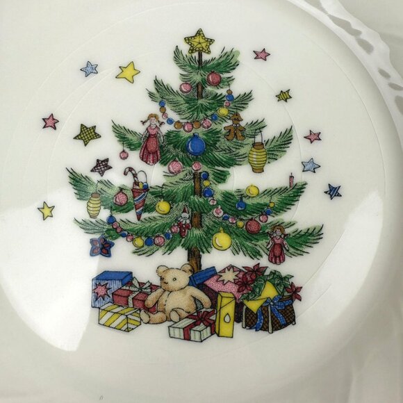 Nikko Happy Holiday Christmas Tree Salad Bread Dessert Plates 8" Set of 10 - Picture 4 of 13